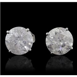 14KT White Gold 3.05ctw Diamond Stud Earrings