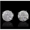 Image 1 : 14KT White Gold 3.05ctw Diamond Stud Earrings