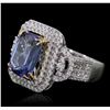 Image 2 : 14KT Two-Tone Gold 5.37ct Tanzanite and Diamond Ring