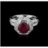 Image 1 : 18KT White Gold 2.87ct Ruby and Diamond Ring