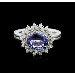 14KT White Gold 1.79ct Tanzanite and Diamond Ring