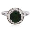 Image 1 : 14KT White Gold 1.83ct Green Tourmaline and Diamond Ring