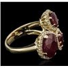 Image 3 : 14KT Yellow Gold 7.81ctw Ruby and Diamond Ring