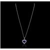 Image 2 : 18KT White Gold 4.80ct Tanzanite and Diamond Pendant With Chain