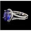 Image 2 : 14KT White Gold 3.76ct Tanzanite and Diamond Ring