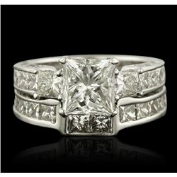 14-18KT White Gold 5.43ctw Diamond Ring and Band