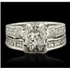 Image 1 : 14-18KT White Gold 5.43ctw Diamond Ring and Band