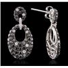 Image 2 : 14KT White Gold 0.34ctw Diamond Earrings