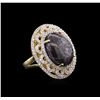 Image 2 : PLATED SILVER 39.62ct Ruby and White Sapphire Ring