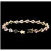 Image 3 : 14KT Yellow Gold 10.61ctw Multicolor Tourmaline Bracelet