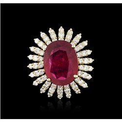 14KT Yellow Gold 19.11ct Ruby and Diamond Ring