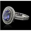 Image 2 : 14KT White Gold 1.80ct Tanzanite and Diamond Ring