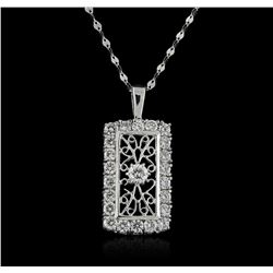 14KT White Gold 1.43ctw Diamond Pendant With Chain