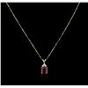 Image 2 : 14KT Yellow Gold 6.72ct Ruby and Diamond Pendant With Chain