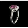 Image 3 : 18KT White Gold 2.25ct Pink Sapphire and Diamond Ring