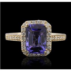 14KT Yellow Gold 1.69ct Tanzanite and Diamond Ring