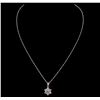 Image 1 : 14KT White Gold 1.25ctw Diamond Pendant With Chain