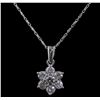 Image 2 : 14KT White Gold 1.25ctw Diamond Pendant With Chain