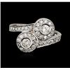 Image 1 : 14KT White Gold 0.62ctw Diamond Ring