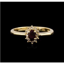 14KT Yellow Gold 0.18ct Ruby and Diamond Ring