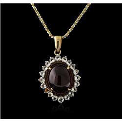 PLATED SILVER 23.51ct Ruby and White Topaz Pendant With Chain