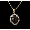 Image 1 : PLATED SILVER 23.51ct Ruby and White Topaz Pendant With Chain