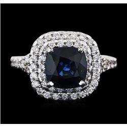 14KT White Gold 2.59ct Sapphire and Diamond Ring