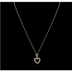 14KT Yellow Gold 0.25ctw Diamond Heart Pendant With Chain