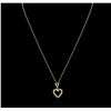 Image 1 : 14KT Yellow Gold 0.25ctw Diamond Heart Pendant With Chain