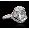 Image 2 : 14KT White Gold 4.70ct Aquamarine and Diamond Ring