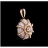 Image 2 : 14KT Rose Gold 8.39ct Pink Mother of Pearl and Diamond Pendant