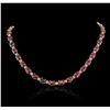 Image 1 : 14KT Yellow Gold 52.66ctw Ruby and Diamond Necklace