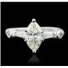 Image 1 : Platinum 1.40ctw Marquise Cut Diamond Ring