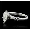 Image 2 : Platinum 1.40ctw Marquise Cut Diamond Ring