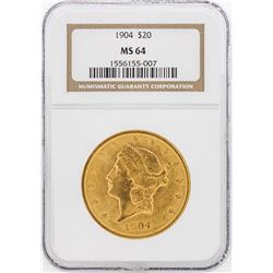 1904 NGC MS64 $20 Liberty Head Double Eagle Coin