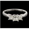 Image 1 : Platinum 0.97ctw Diamond Ring