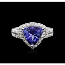 14KT White Gold 2.21ct Tanzanite and Diamond Ring