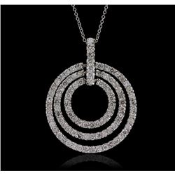 14KT White Gold 1.55ctw Diamond Pendant With Chain