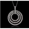 Image 1 : 14KT White Gold 1.55ctw Diamond Pendant With Chain