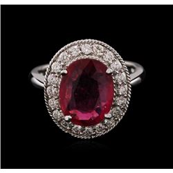 14KT White Gold 3.89ct Ruby and Diamond Ring