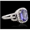 Image 2 : 14KT White Gold 2.04ct Tanzanite and Diamond Ring
