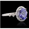 Image 2 : 14KT White Gold 2.18ct Tanzanite and Diamond Ring