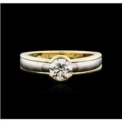 14KT Two-Tone Gold 0.50ct Diamond Solitaire Ring