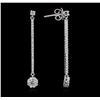 Image 2 : 14KT White Gold 0.89ctw Diamond Earrings