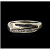 Image 1 : 10KT Two-Tone Gold 0.20ctw Sapphire and Diamond Ring