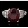 Image 1 : 14KT Two-Tone Gold 6.28ct Ruby and Diamond Ring