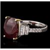 Image 2 : 14KT Two-Tone Gold 6.28ct Ruby and Diamond Ring