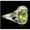 Image 3 : 14KT White Gold 2.17ct Peridot and Diamond Ring