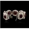 Image 3 : 14KT White Gold 66.64ctw Ruby and Diamond Bracelet