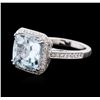 Image 2 : 18KT White Gold 6.43ct Aquamarine and Diamond Ring